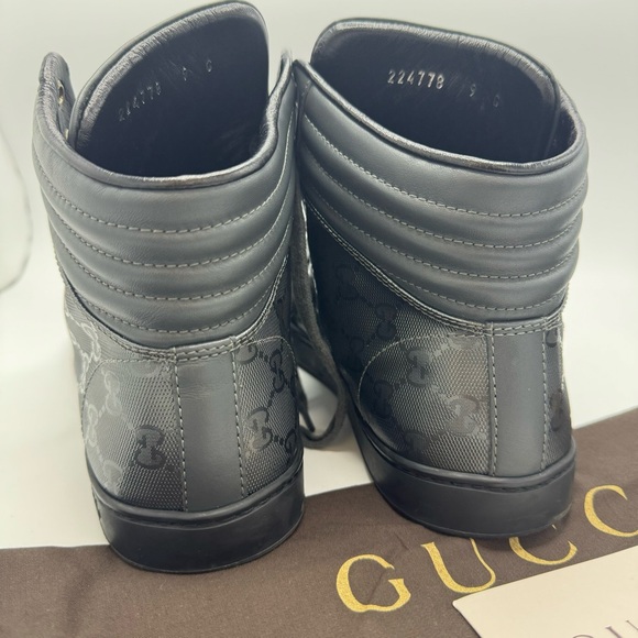 AUTHENTIC GUCCI Coda GG Imprime Canvas Sneakers Size 9 In Platinum Grey - Picture 6 of 16